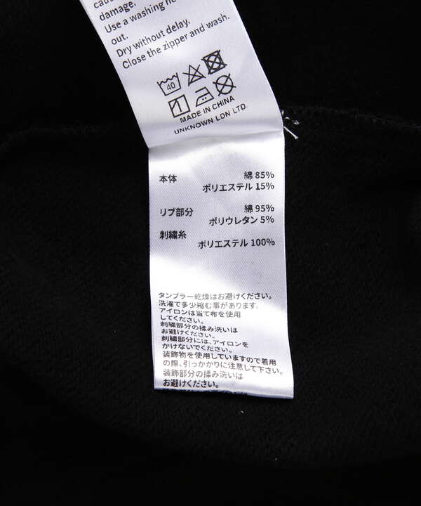 UNKNOWN LONDON/アンノウンロンドン/BLACK WHITE CROSS RS HOODIE