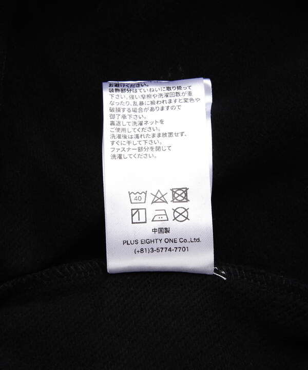 UNKNOWN LONDON/アンノウンロンドン/BLACK WHITE CROSS RS HOODIE