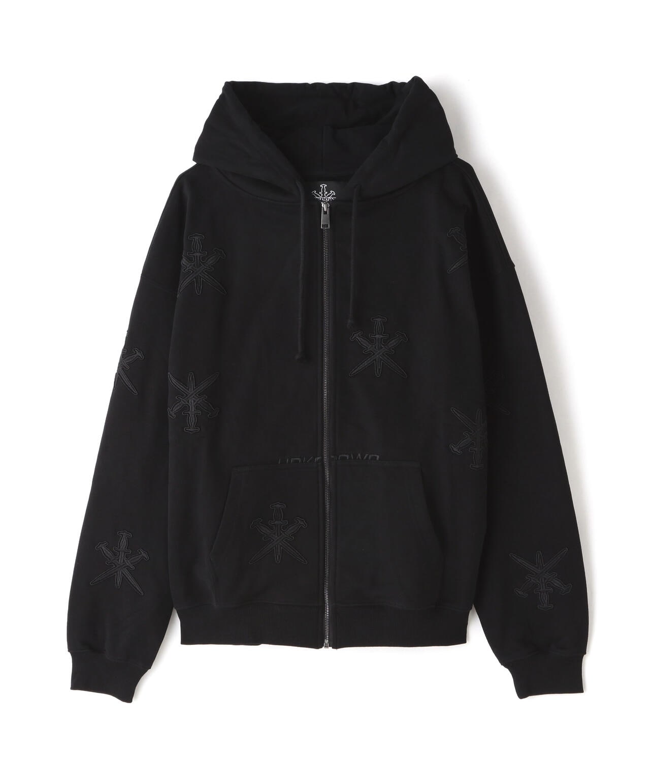 UNKNOWN LONDON/アンノウンロンドン/BLACK ON BLACK DAGGER EMBROIDERY ...