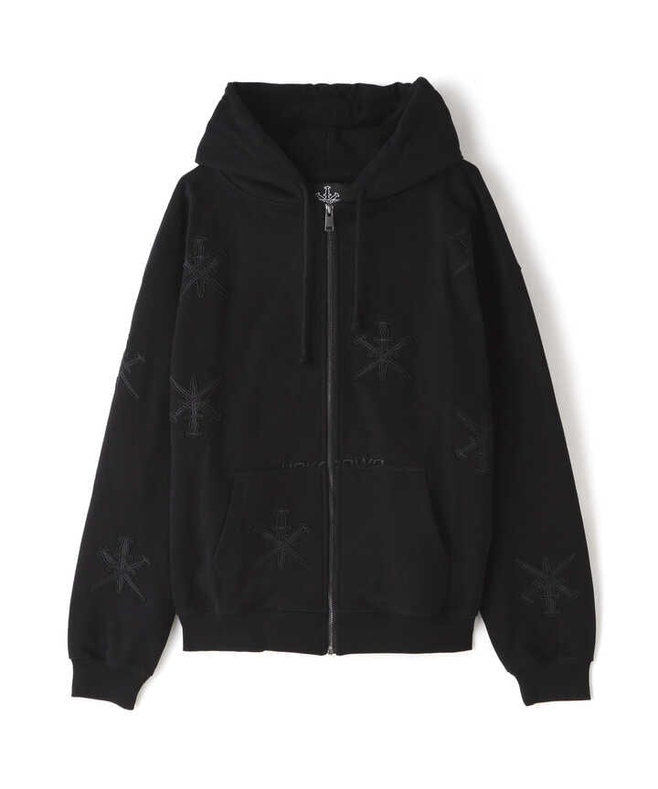 UNKNOWN LONDON/アンノウンロンドン/BLACK ON BLACK DAGGER EMBROIDERY  HOODIE（7844131328） | LHP ( エルエイチピー ) | 【公式】通販 MIX.Tokyo