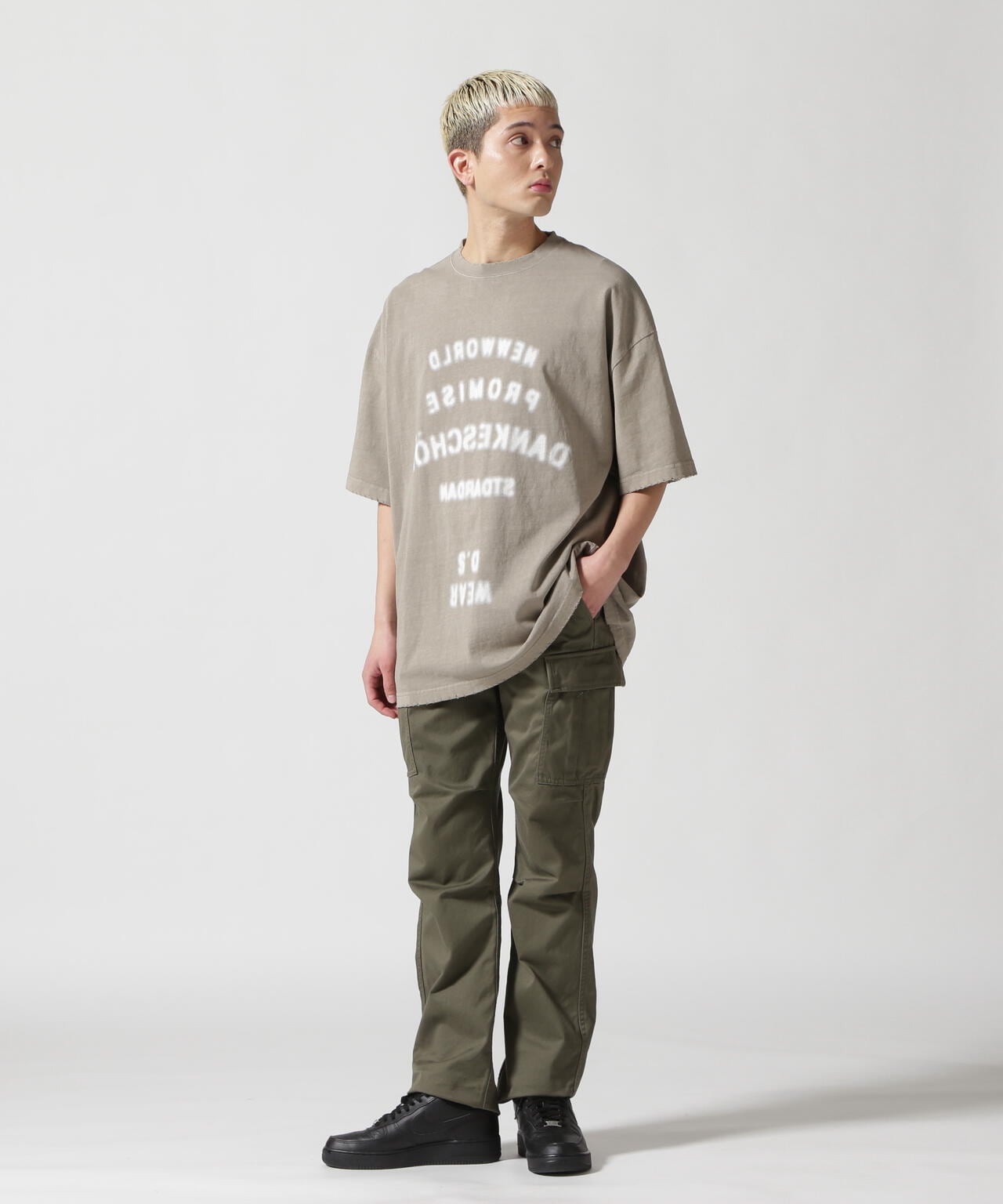 DankeSchon/ダンケシェーン/PIGMENT STENCIL S/S TEE