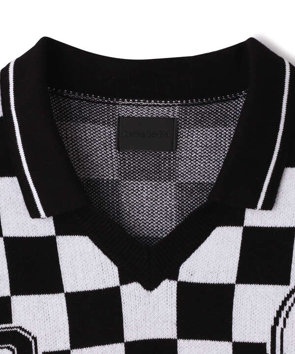 DankeSchon/ダンケシェーン/CHECKER SS KNIT/チェッカーショートスリーブニット