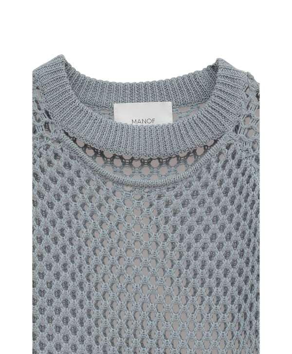 MANOF/マノフ/MESH KNIT TOPS