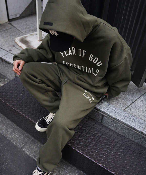 フォグ FOG ESSENTIALS SWEAT ストア PANT サイズ:S 裾ジップドローコードロングパンツ カーキ調×ブラック【7020_2】【 01】