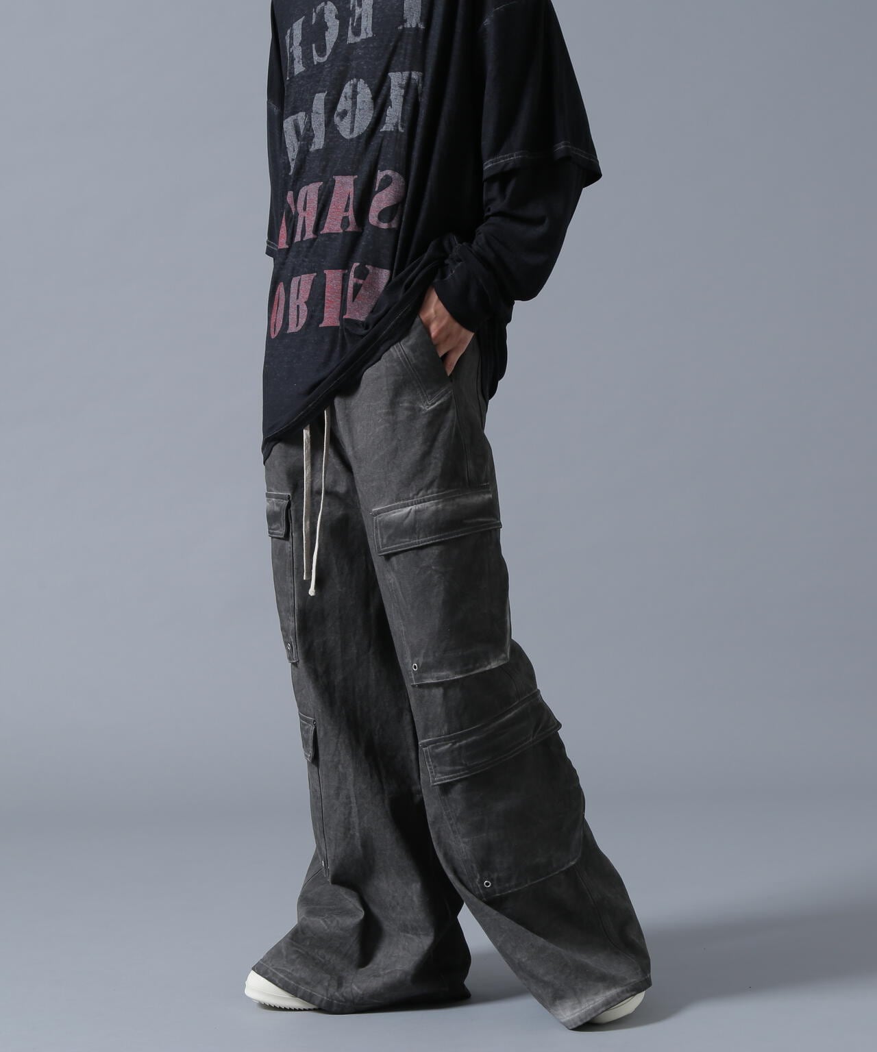 DankeSchon/ダンケシェーン/SPRAYED FLARE CARGO PANTS