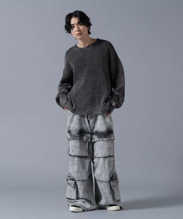 DankeSchon/ダンケシェーン/CEMICALBLEACH DENIM CARGO PANTS