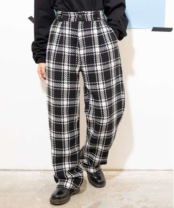 yipyip/イップイップ/PLAID CHECK WIDE PANTS