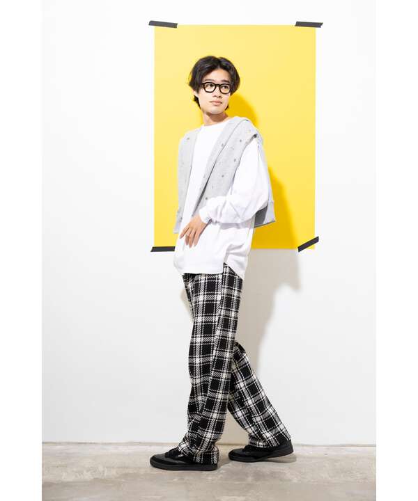 yipyip/イップイップ/PLAID CHECK WIDE PANTS