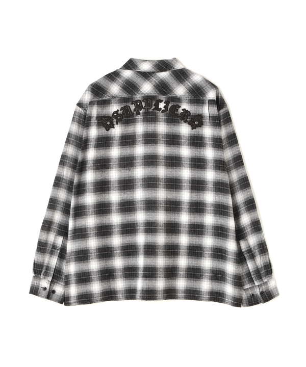 SUPPLIER/サプライヤー/Faux Leather Patch Check Shirt