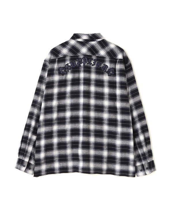 SUPPLIER/サプライヤー/Faux Leather Patch Check Shirt