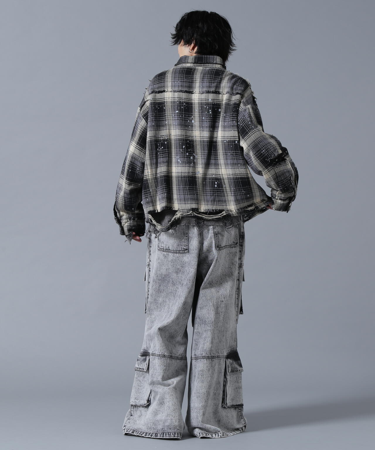 DankeSchon/ダンケシェーン/DAMAGE FLANNEL CHECK SHIRTS