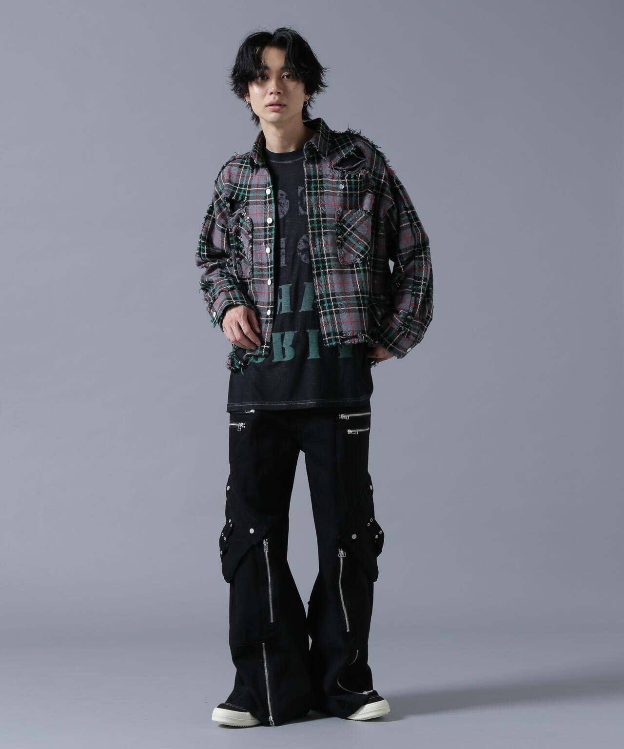 DankeSchon/ダンケシェーン/DAMAGE FLANNEL CHECK SHIRTS