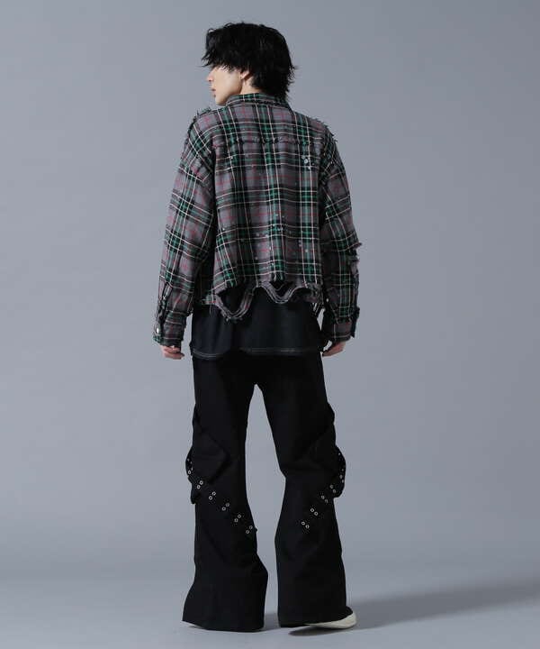 DankeSchon/ダンケシェーン/DAMAGE FLANNEL CHECK SHIRTS