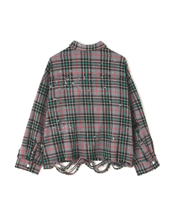 DankeSchon/ダンケシェーン/DAMAGE FLANNEL CHECK SHIRTS