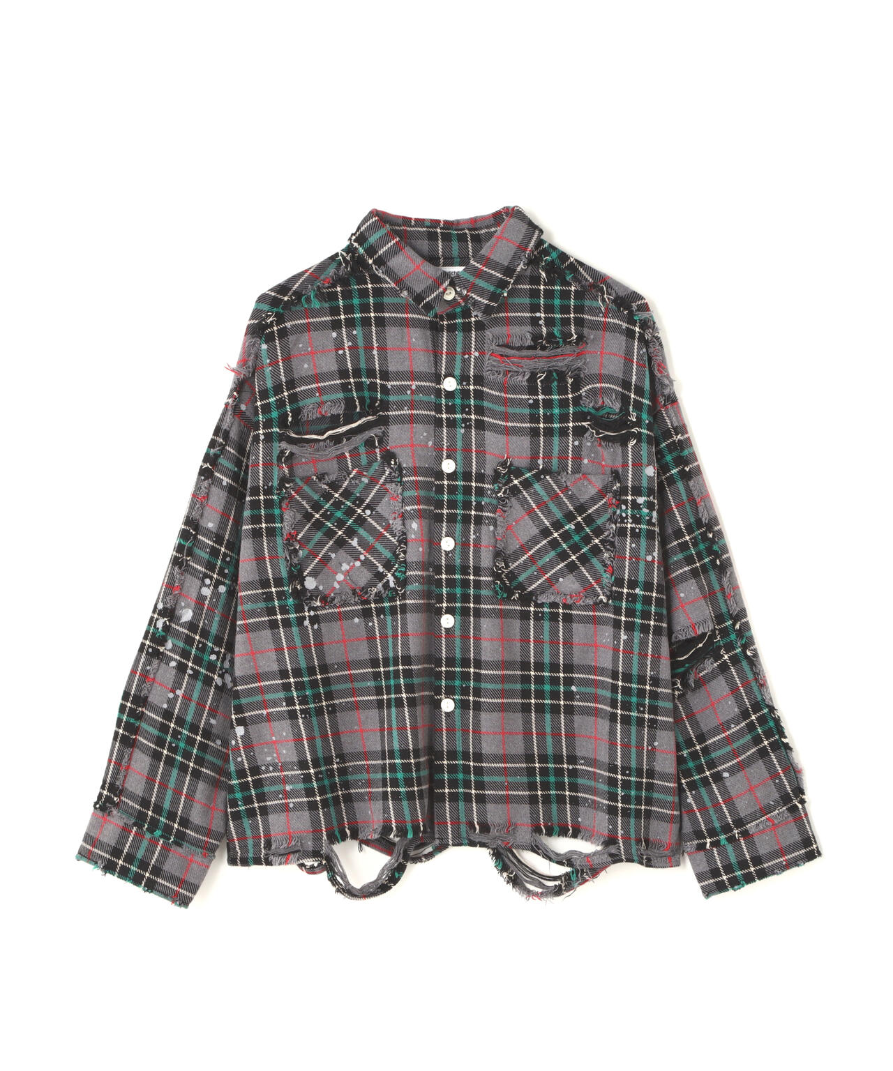 DankeSchon/ダンケシェーン/DAMAGE FLANNEL CHECK SHIRTS