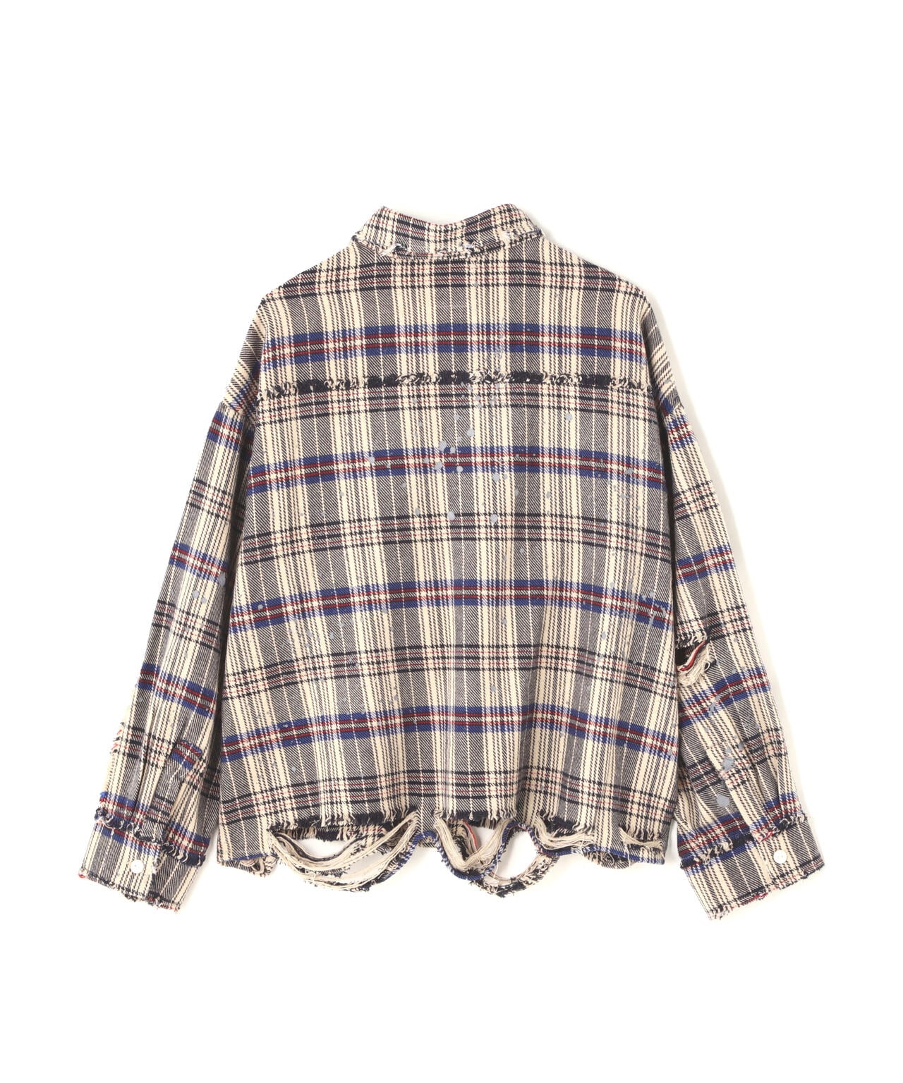 DankeSchon/ダンケシェーン/DAMAGE FLANNEL CHECK SHIRTS