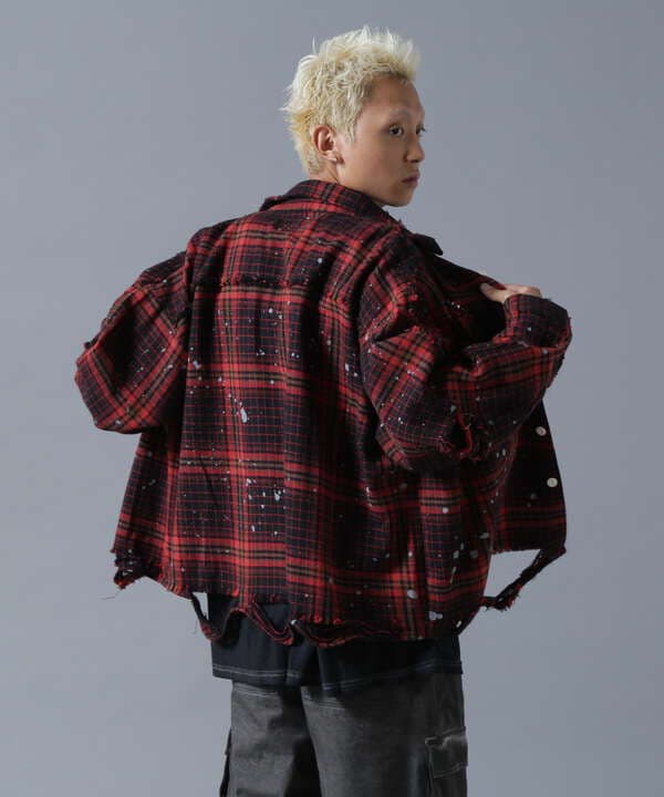 DankeSchon/ダンケシェーン/DAMAGE FLANNEL CHECK SHIRTS