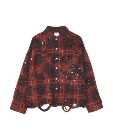 DankeSchon/ダンケシェーン/DAMAGE FLANNEL CHECK SHIRTS