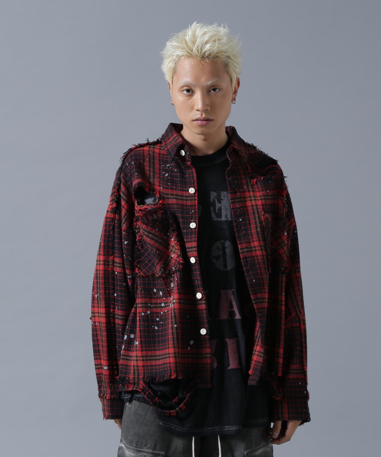 DankeSchon/ダンケシェーン/DAMAGE FLANNEL CHECK SHIRTS