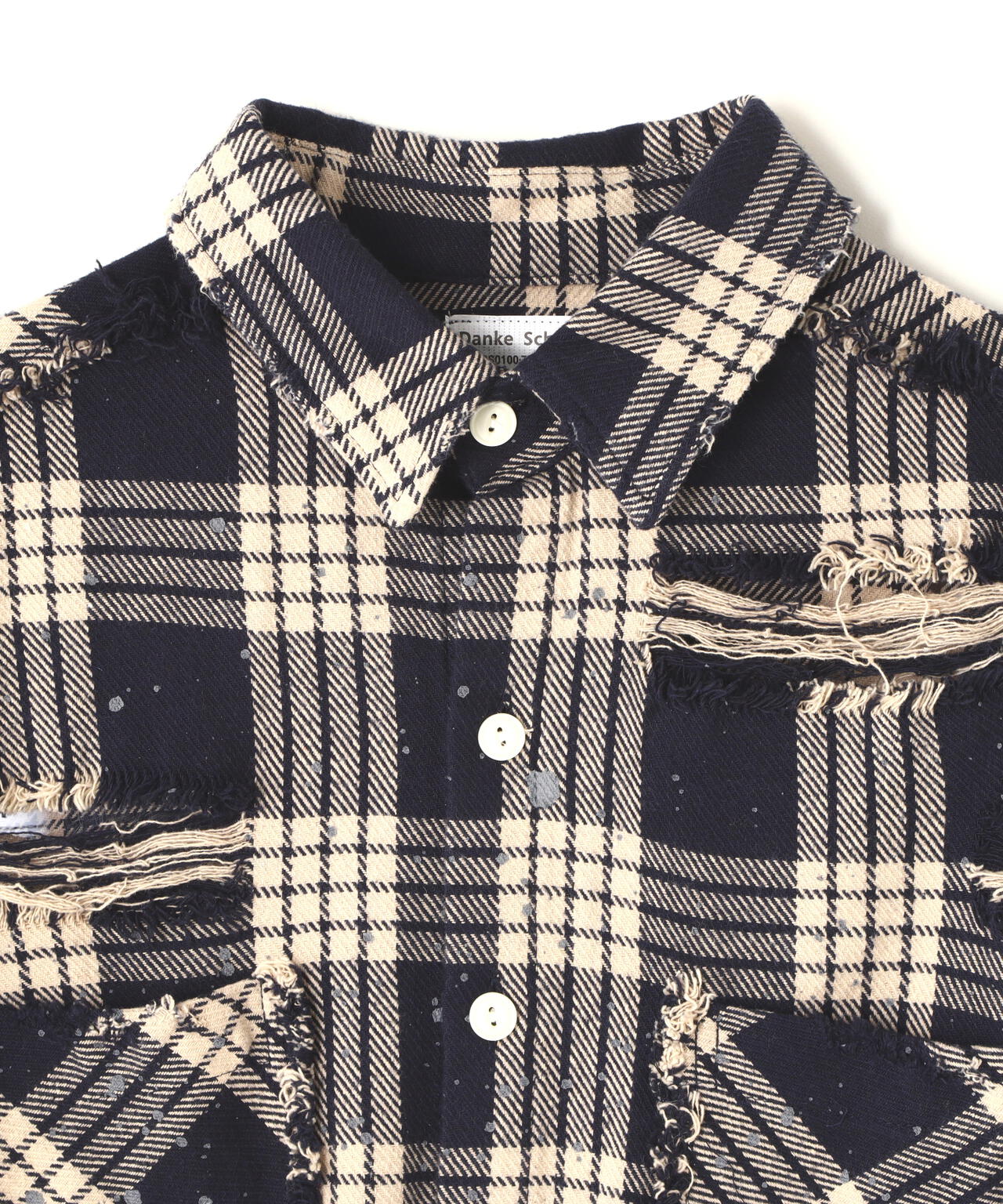 DankeSchon/ダンケシェーン/DAMAGE FLANNEL CHECK SHIRTS