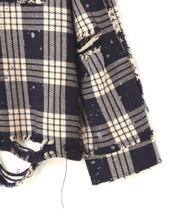 DankeSchon/ダンケシェーン/DAMAGE FLANNEL CHECK SHIRTS