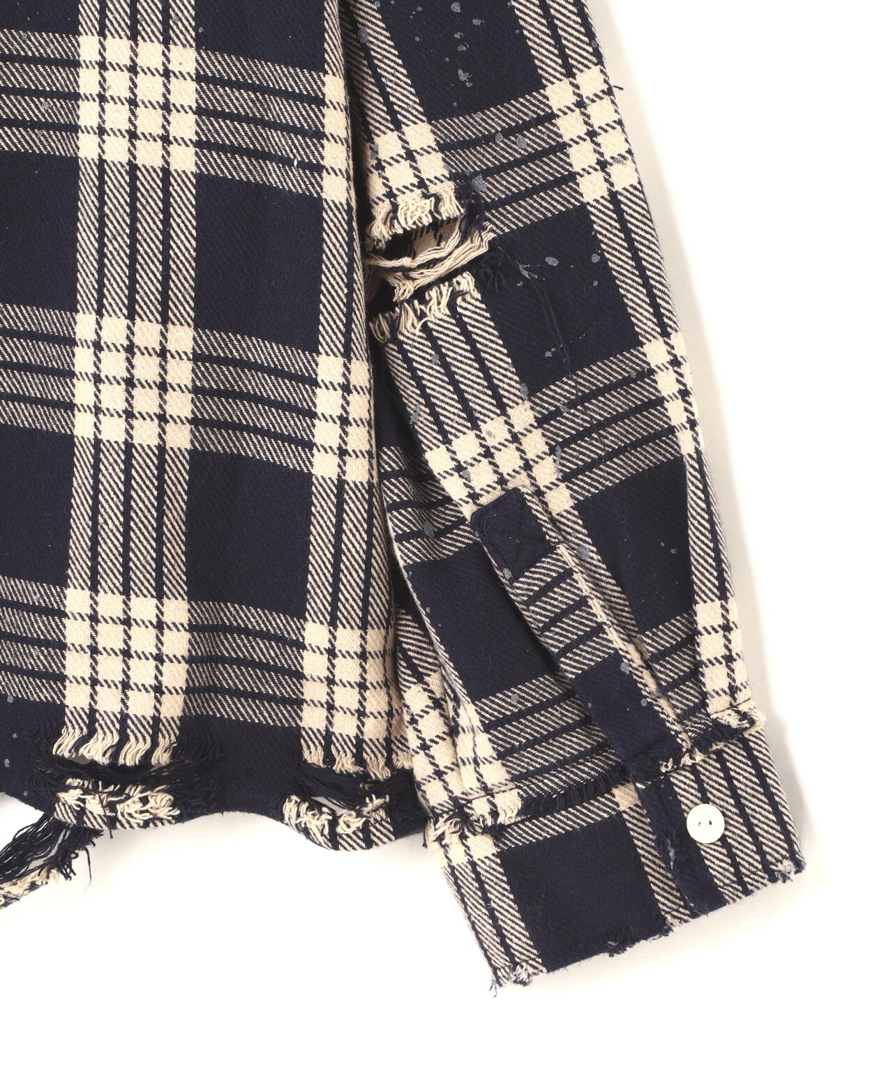 DankeSchon/ダンケシェーン/DAMAGE FLANNEL CHECK SHIRTS