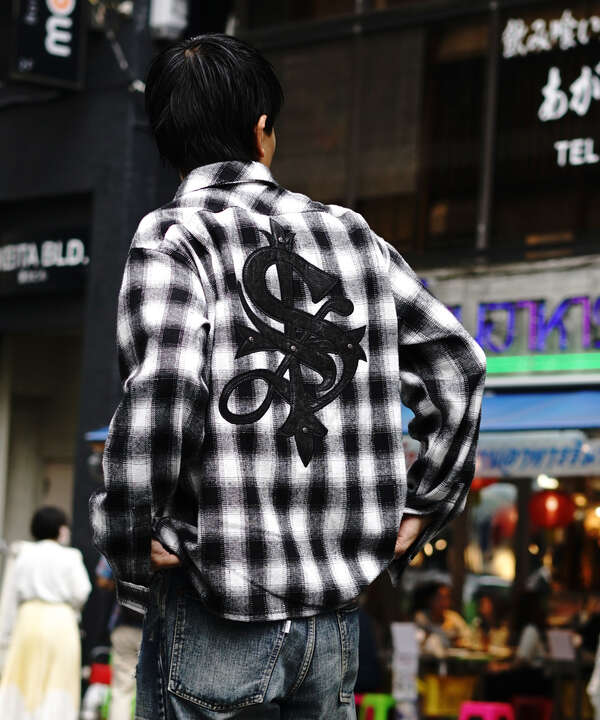 SUPPLIER/サプライヤー/【LHP EXCLUSIVE】Leather Patch Check Shirt