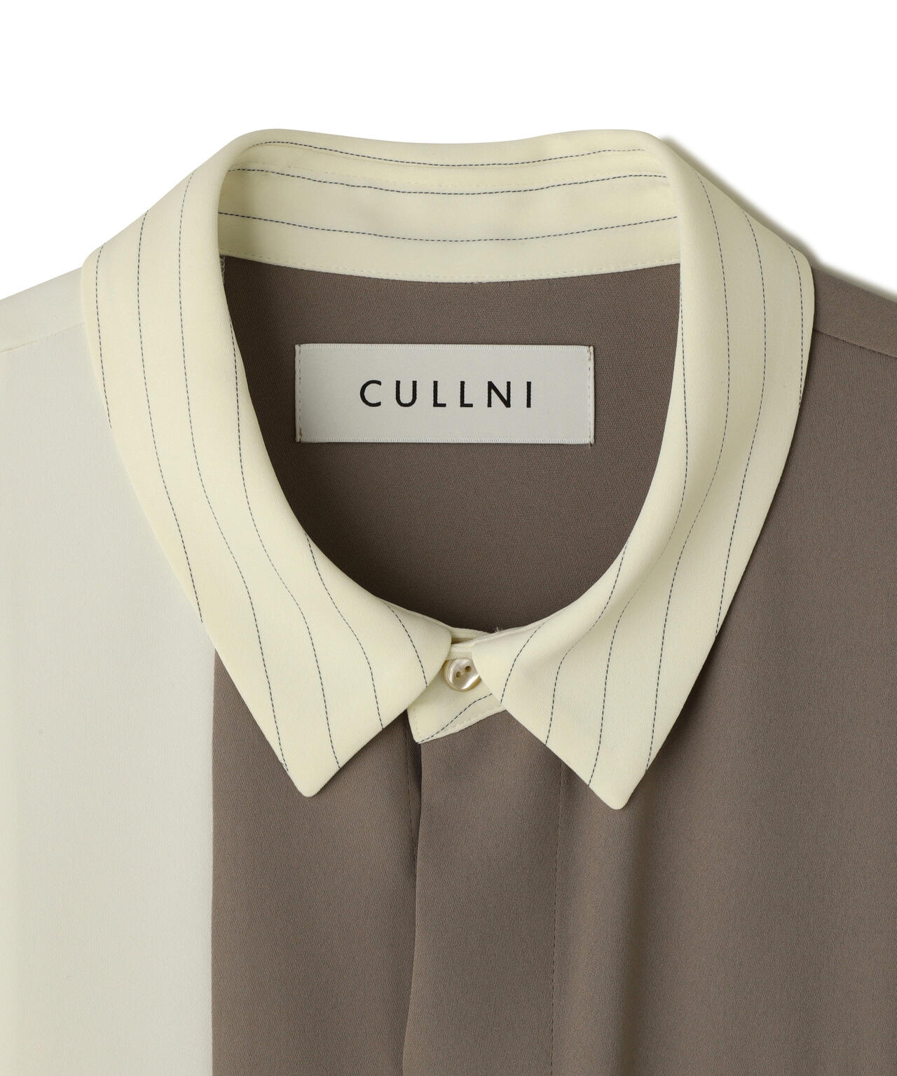 CULLNI/クルニ/SATIN BI COLOR ZIP SHIRT