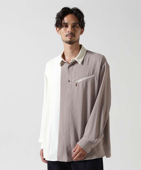 CULLNI/クルニ/SATIN BI COLOR ZIP SHIRT