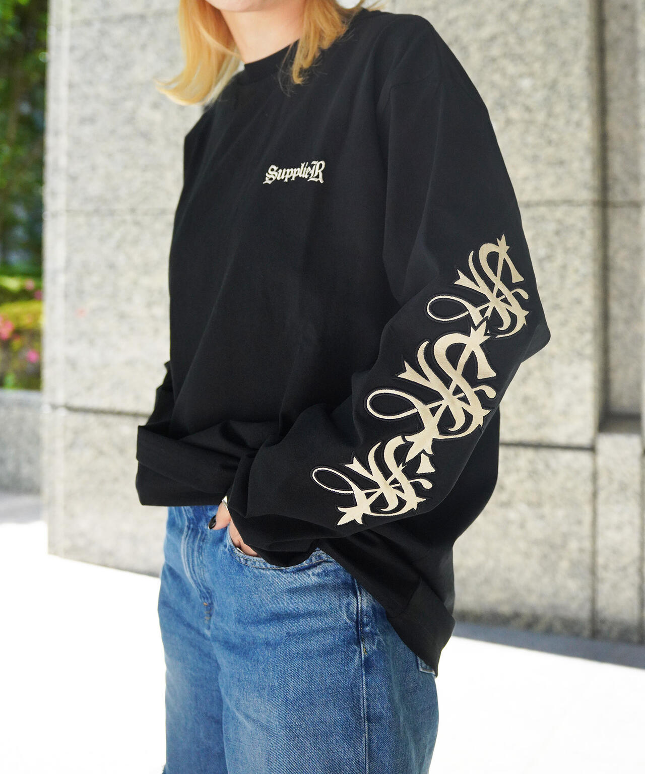 SUPPLIER/【LHP EXCLUSIVE】CROSS L/S TEE - BLACK