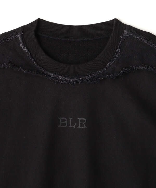 BLR BLUER/ビーエルアール ブラー/RAW - CUT NECK DETAILED SWEAT SHIRT