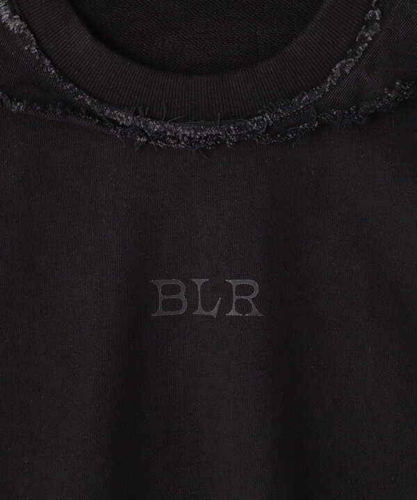 BLR BLUER/ビーエルアール ブラー/RAW - CUT NECK DETAILED SWEAT SHIRT