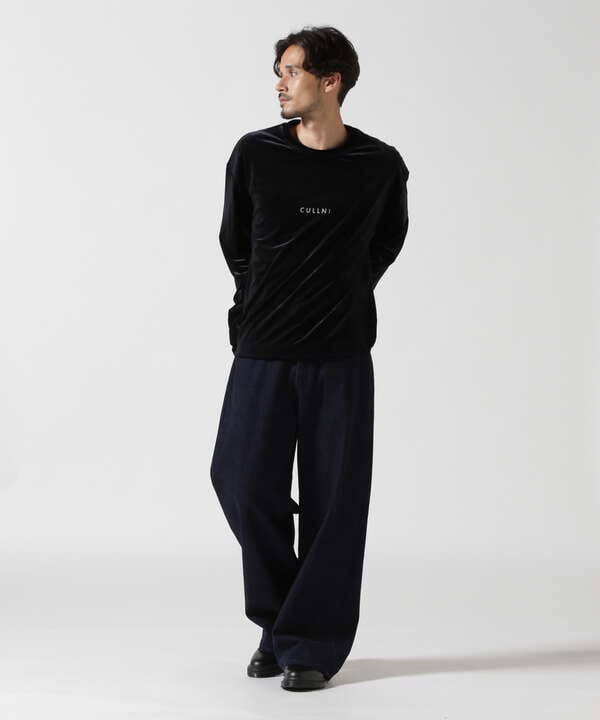 CULLNI/クルニ/CULLNI LOGO EMBROIDERY STRETCH VELOUR PULLOVER