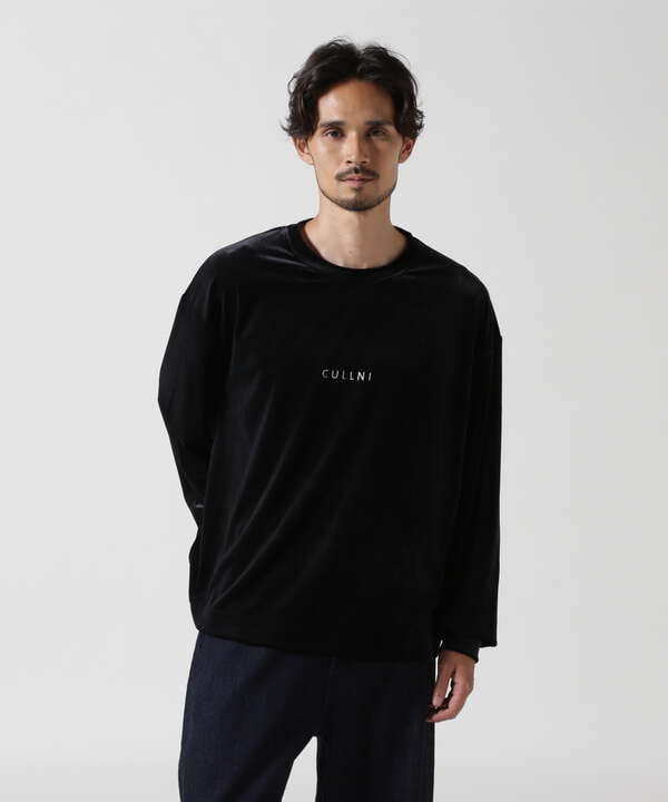 CULLNI/クルニ/CULLNI LOGO EMBROIDERY STRETCH VELOUR PULLOVER