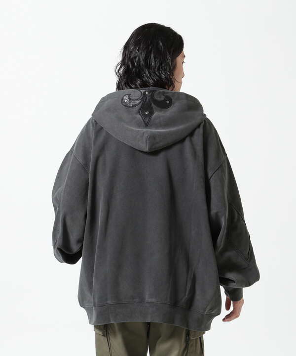 SUPPLIER/サプライヤー/Fleur Leather Patch Zip Hoodie