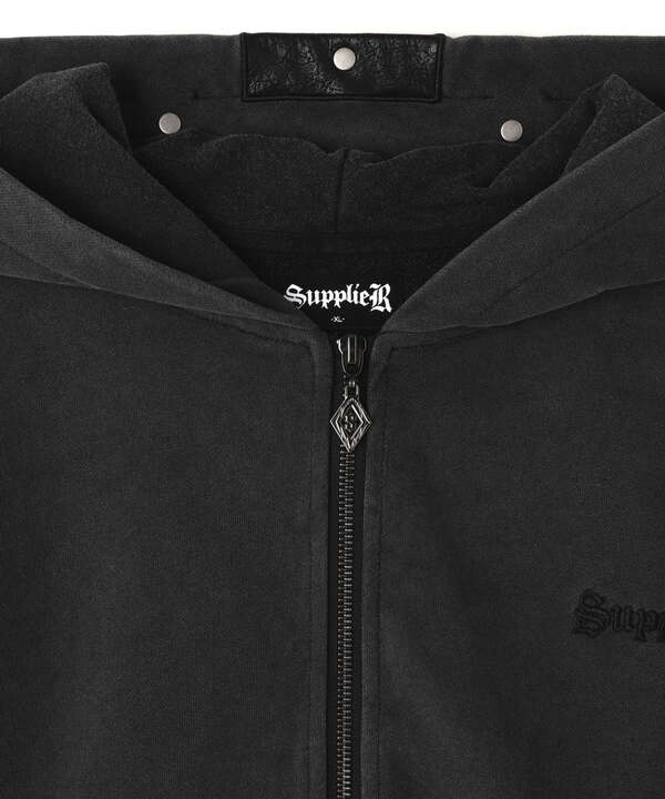 SUPPLIER/サプライヤー/Fleur Leather Patch Zip Hoodie