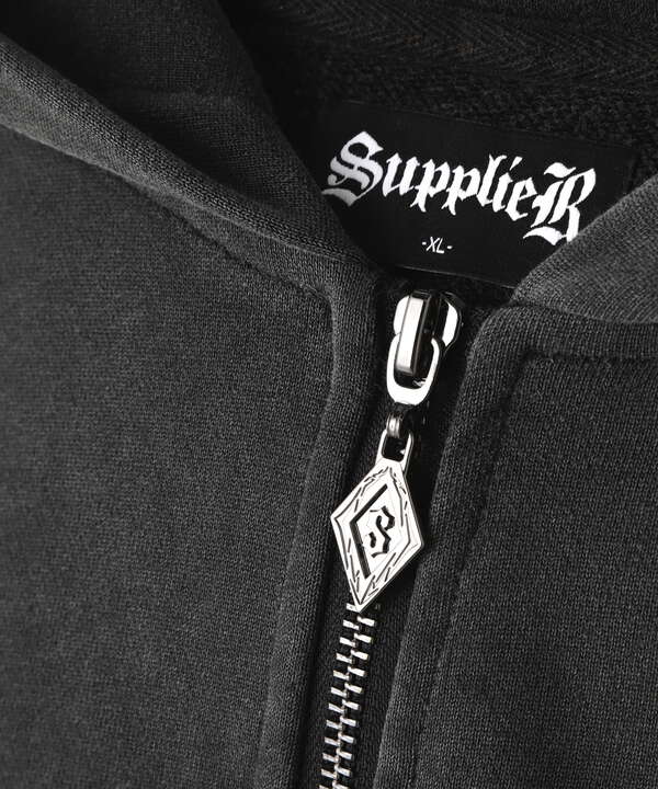 SUPPLIER/サプライヤー/Fleur Leather Patch Zip Hoodie