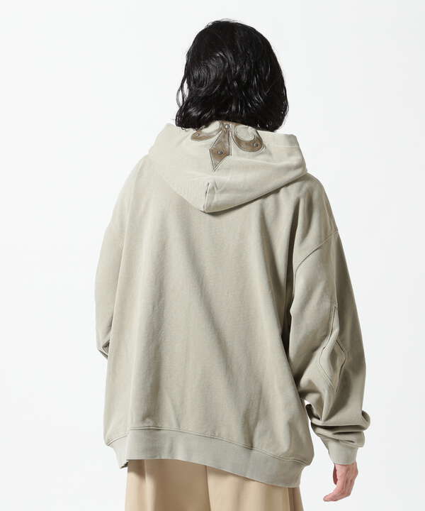 SUPPLIER/サプライヤー/Fleur Leather Patch Zip Hoodie