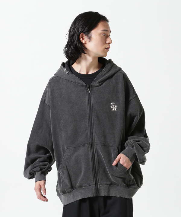 SUPPLIER/サプライヤー/Vintage Wash Pierced Zip Hoodie