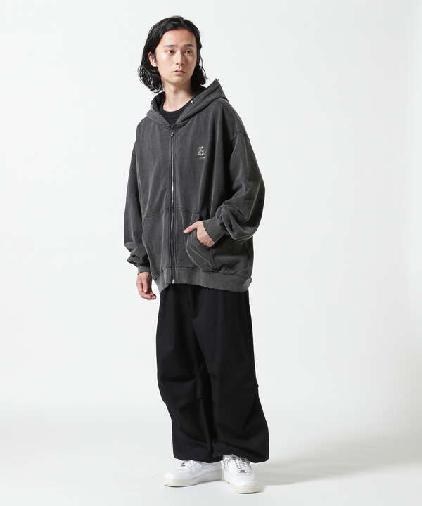 SUPPLIER/サプライヤー/Vintage Wash Pierced Zip Hoodie