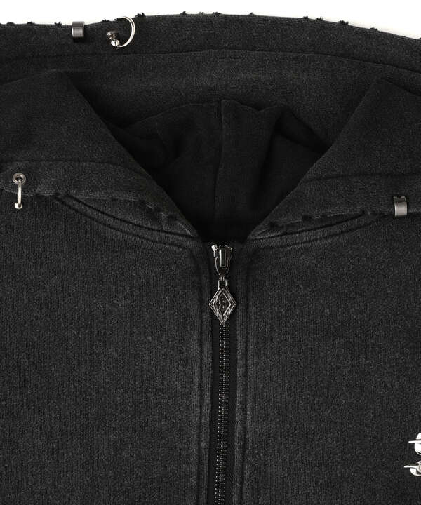 SUPPLIER/サプライヤー/Vintage Wash Pierced Zip Hoodie