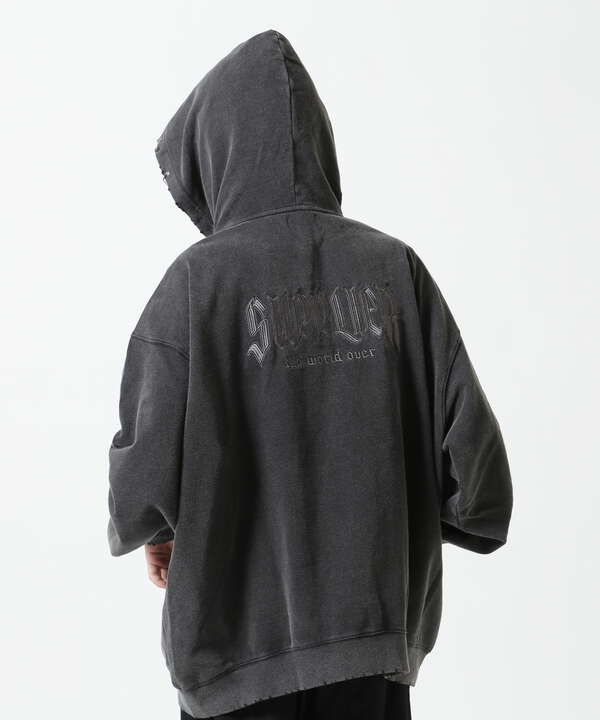 SUPPLIER/サプライヤー/Vintage Wash Pierced Zip Hoodie