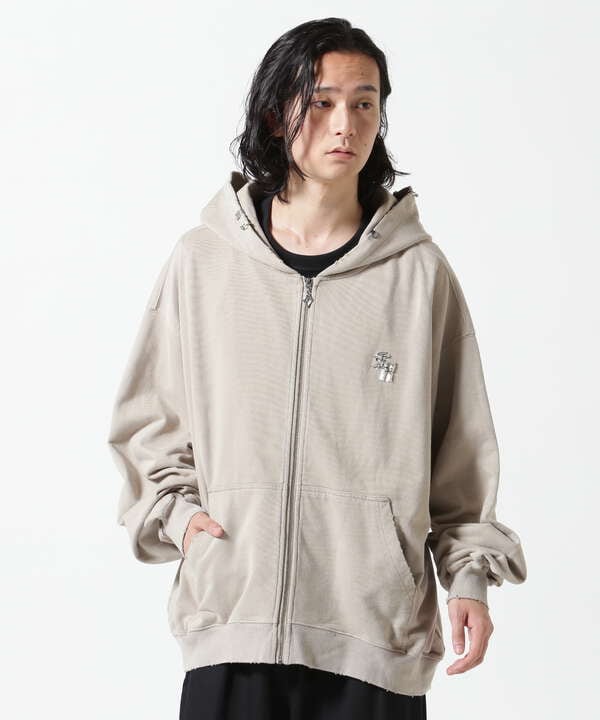 SUPPLIER/サプライヤー/Vintage Wash Pierced Zip Hoodie