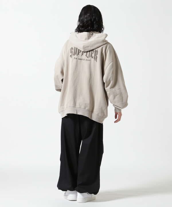 SUPPLIER/サプライヤー/Vintage Wash Pierced Zip Hoodie