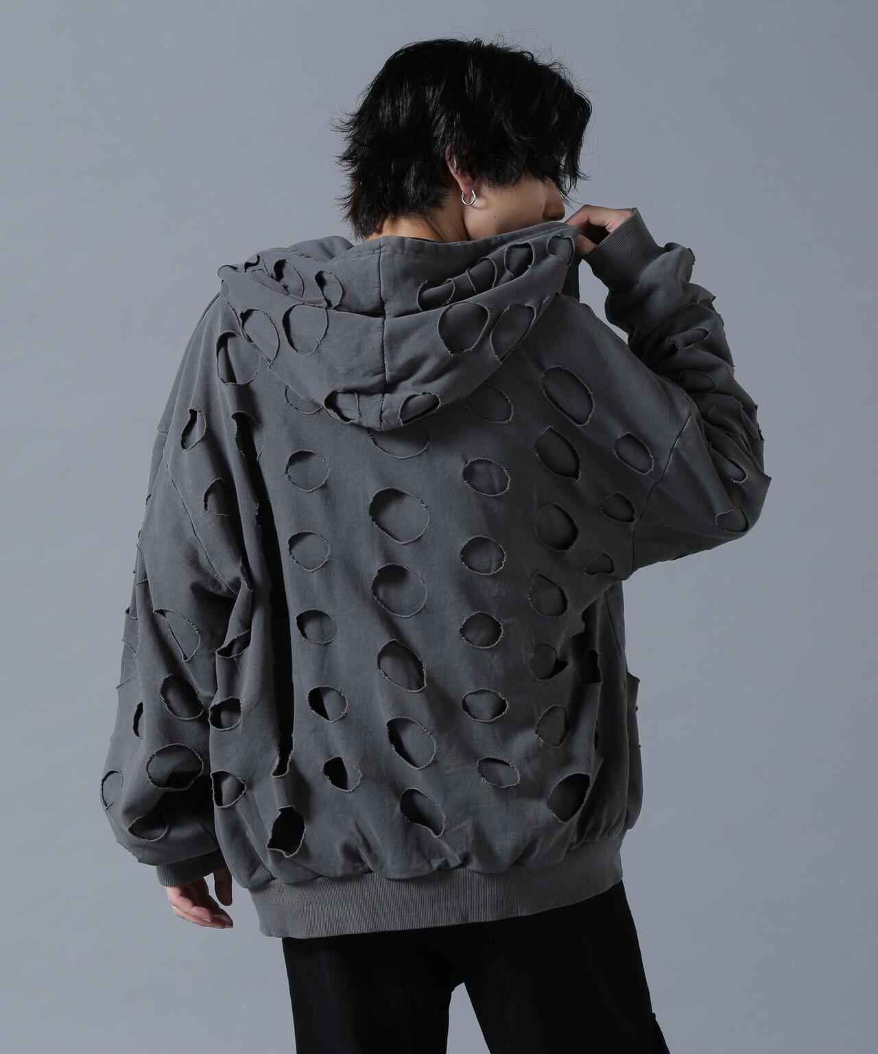 DankeSchon/ダンケシェーン/PIGMENT DOT PIERCED SWEAT HOODIE