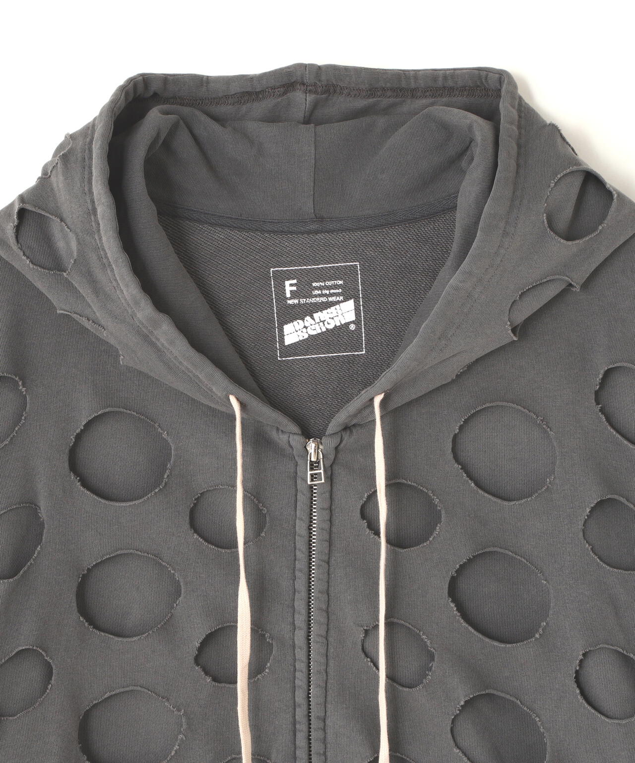 DankeSchon/ダンケシェーン/PIGMENT DOT PIERCED SWEAT HOODIE