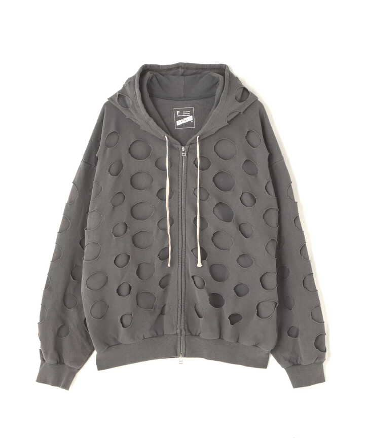 DankeSchon/ダンケシェーン/PIGMENT DOT PIERCED SWEAT HOODIE