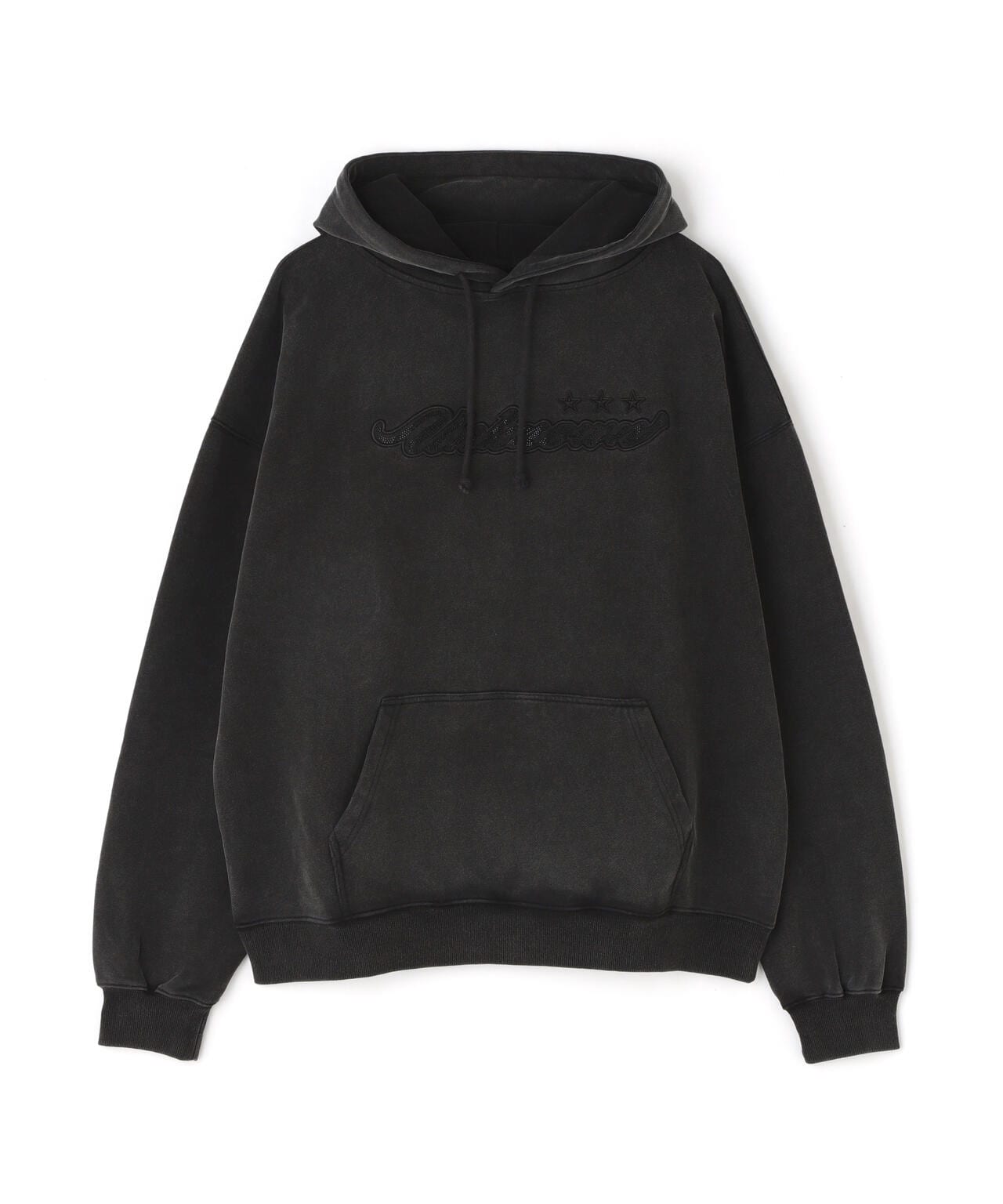 UNKNOWN LONDON/アンノウンロンドン/SCRIPT LOGO RHINESTONE HOODIE