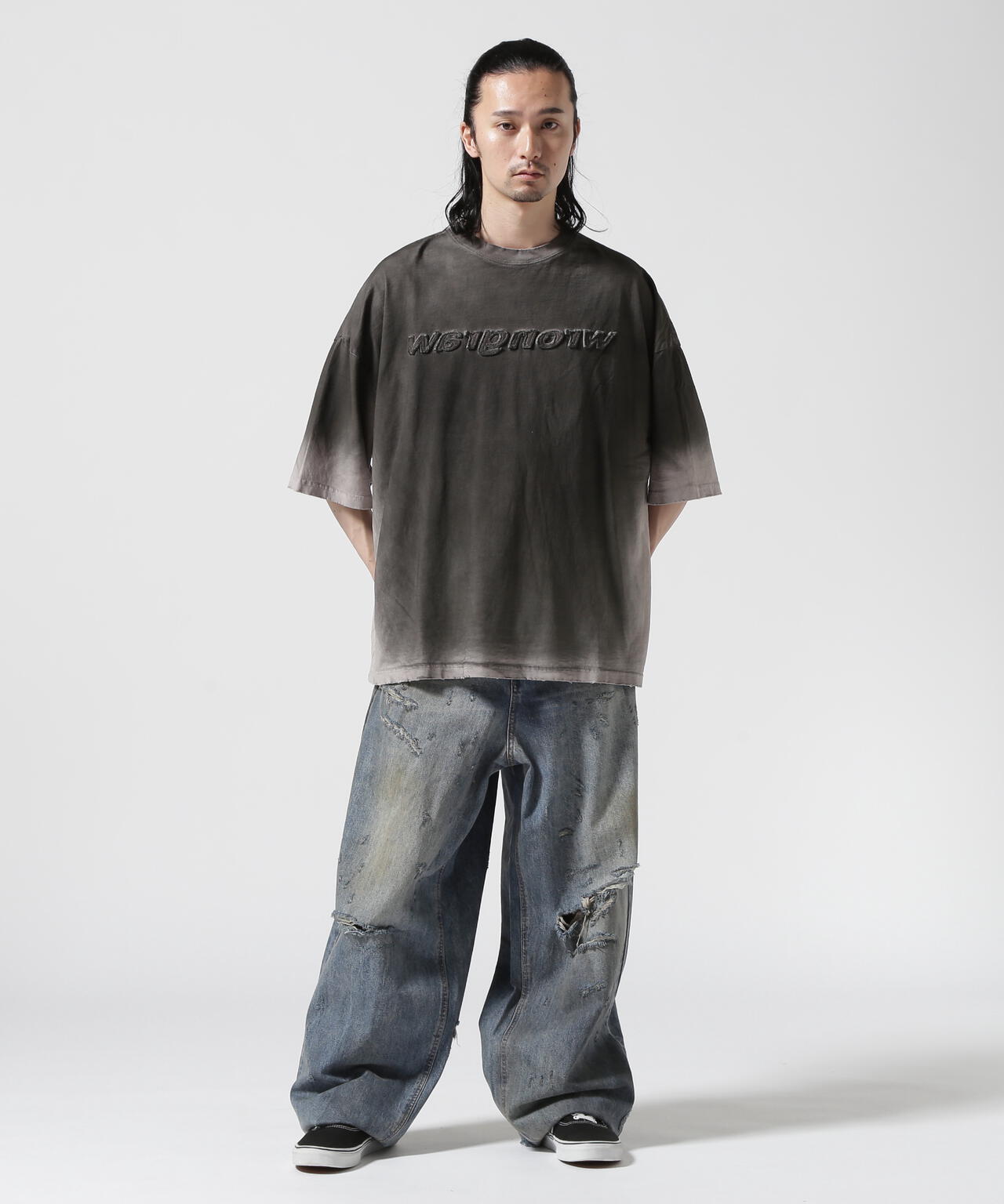 DankeSchon/ダンケシェーン/PIGMENT SPRAYING WRONGWAR S/S TEE/半袖T  