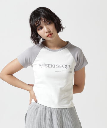 MisekiSEOUL/ミセキソウル/RAGLAN LOGO SHORT SLEEVES